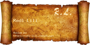Redl Lili névjegykártya